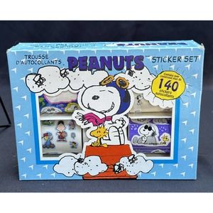 Vintage Peanuts Sticker Set Trouser D'Autocollants 140 Stickers Open Box -5B